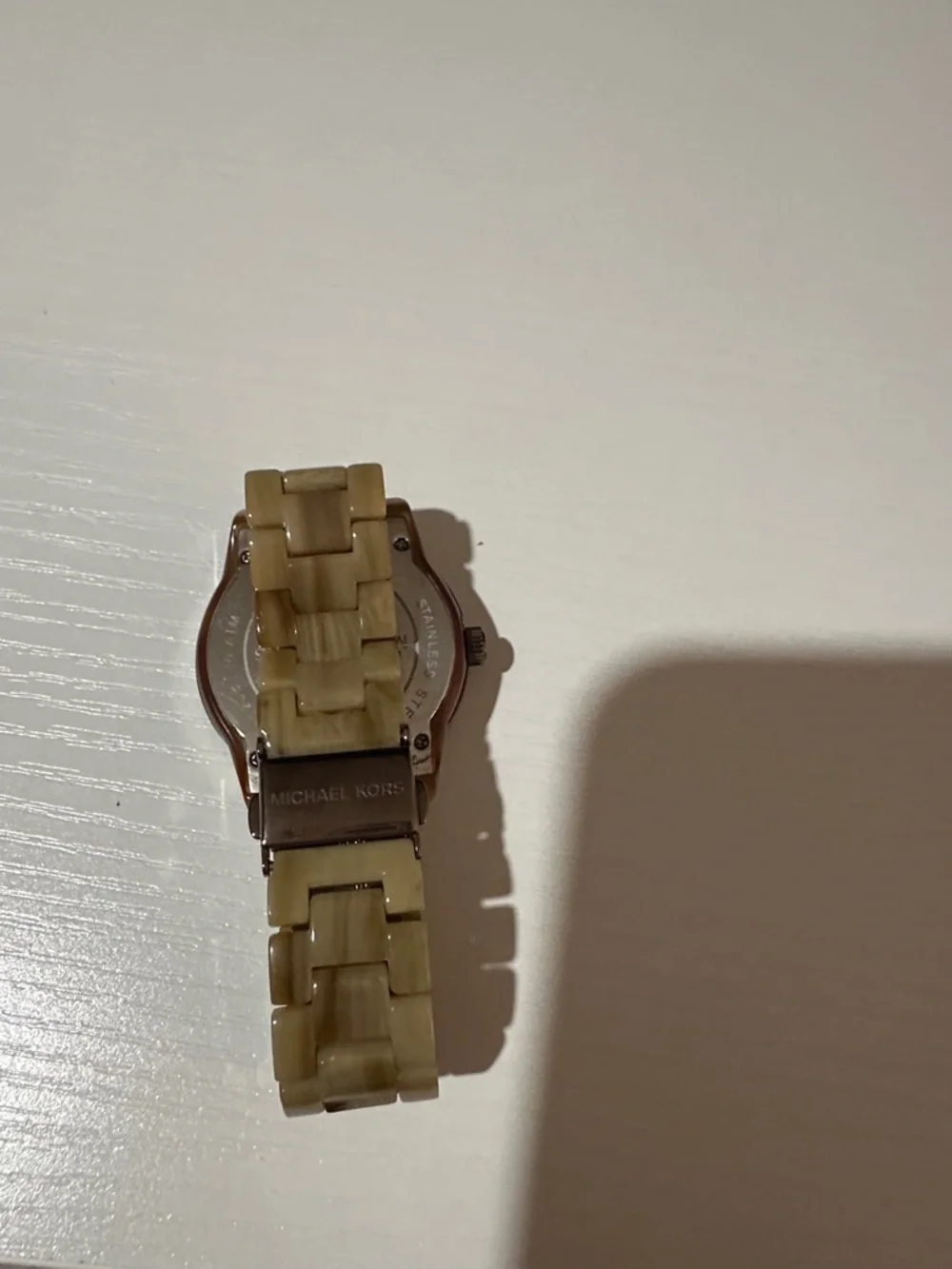 Michael Kors Gold and Cream Resin Bracelet Watch